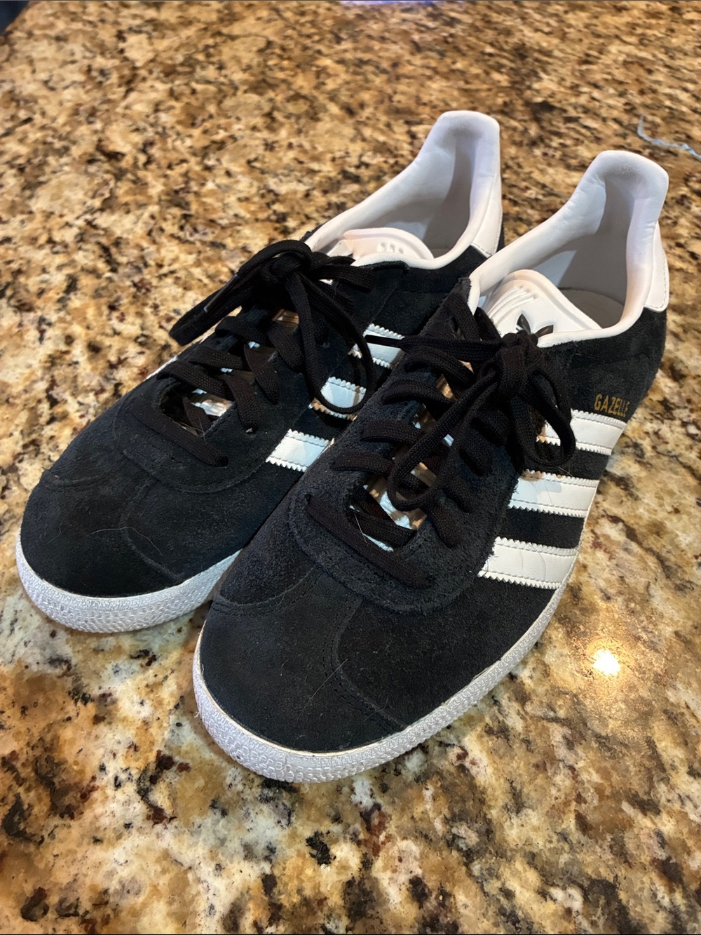 adidas Black and White Suede Gazelle Sneakers